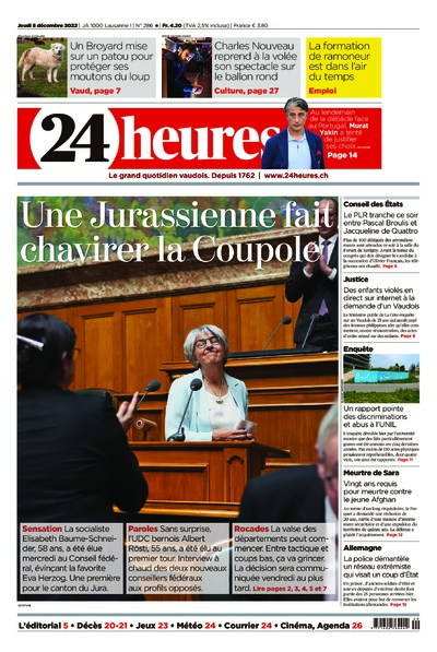Dernière édition du journal 24 heures