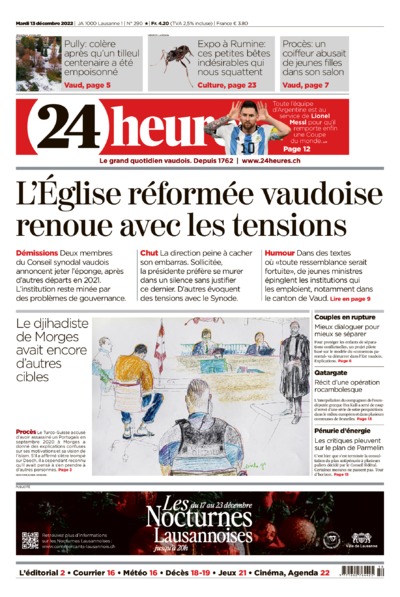 Dernière édition du journal 24 heures