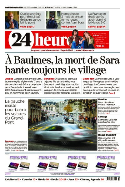 Dernière édition du journal 24 heures
