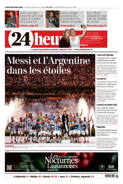 Dernière édition du journal 24 heures