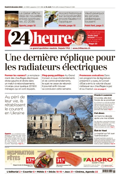 Dernière édition du journal 24 heures