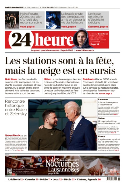 Dernière édition du journal 24 heures