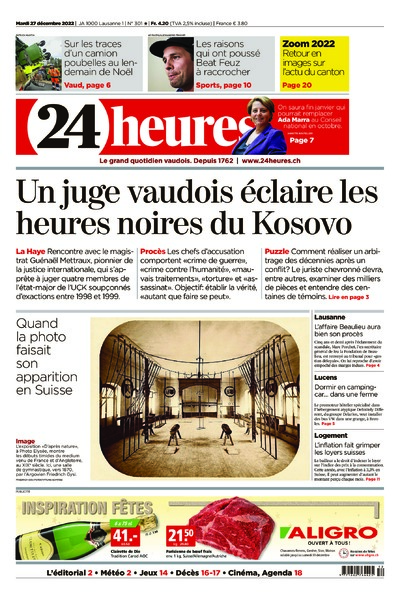 Dernière édition du journal 24 heures