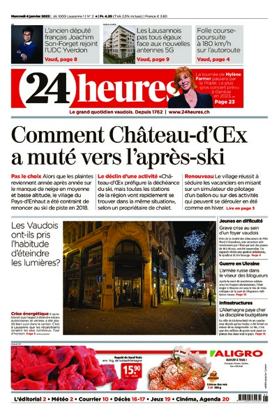 Dernière édition du journal 24 heures