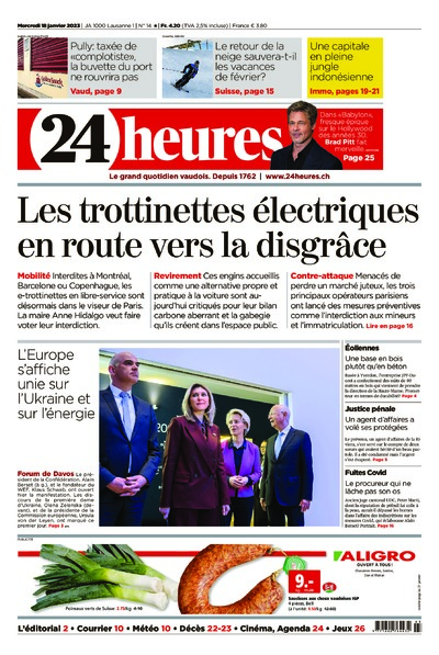 Dernière édition du journal 24 heures
