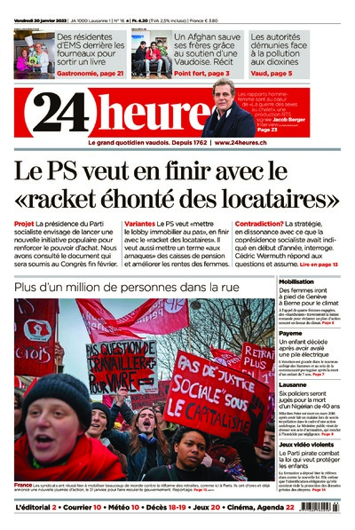 Dernière édition du journal 24 heures