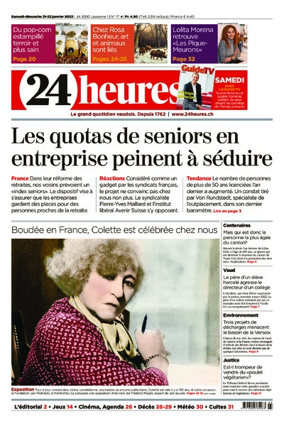 Dernière édition du journal 24 heures