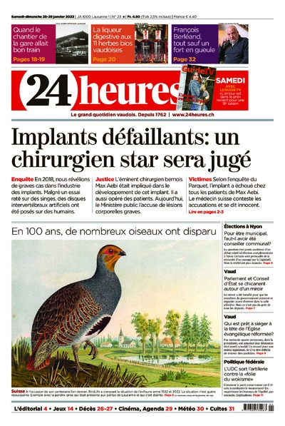 Dernière édition du journal 24 heures