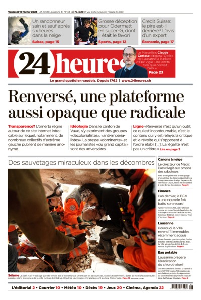 Dernière édition du journal 24 heures