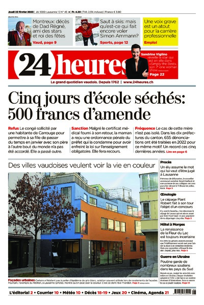Dernière édition du journal 24 heures