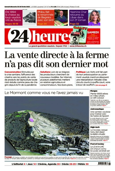 Dernière édition du journal 24 heures
