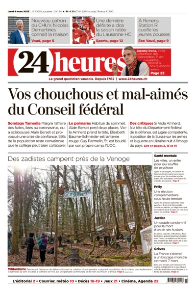 Dernière édition du journal 24 heures
