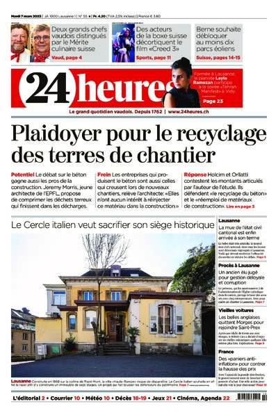 Dernière édition du journal 24 heures