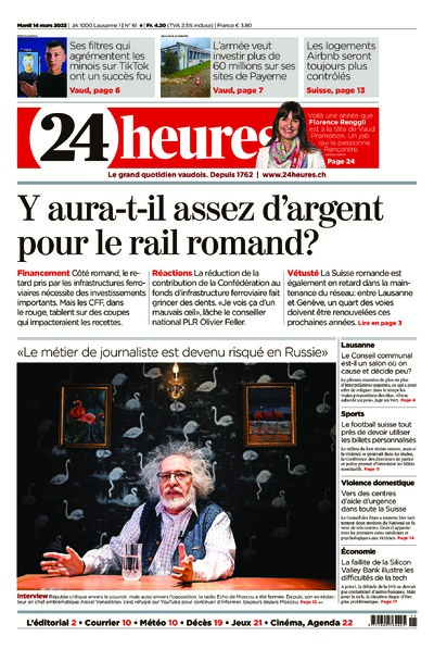 Dernière édition du journal 24 heures