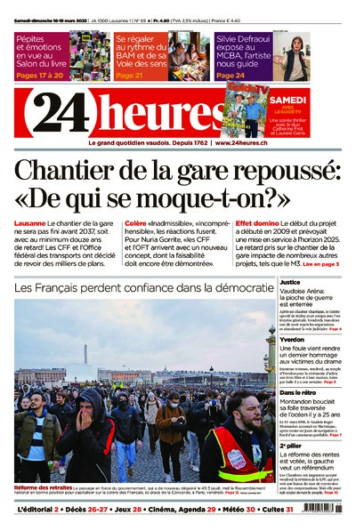 Dernière édition du journal 24 heures