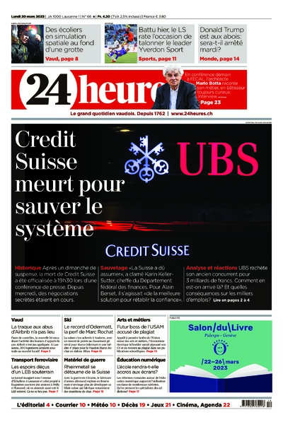 Dernière édition du journal 24 heures