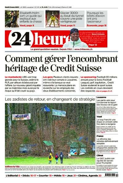 Dernière édition du journal 24 heures