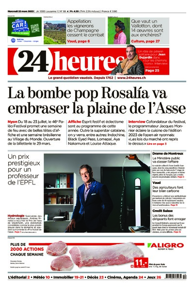 Dernière édition du journal 24 heures