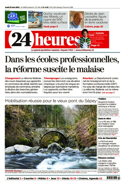 Dernière édition du journal 24 heures