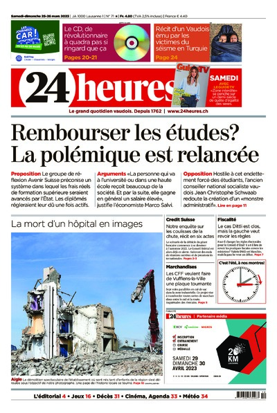 Dernière édition du journal 24 heures