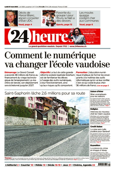Dernière édition du journal 24 heures