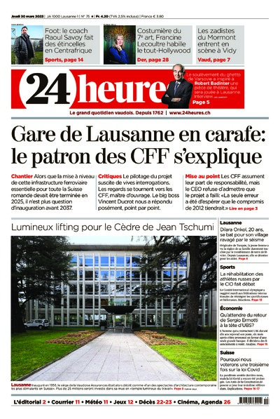 Dernière édition du journal 24 heures