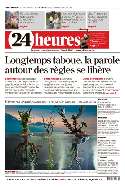 Dernière édition du journal 24 heures