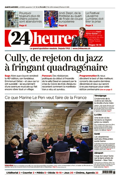 Dernière édition du journal 24 heures