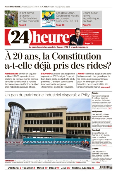 Dernière édition du journal 24 heures