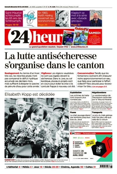 Dernière édition du journal 24 heures