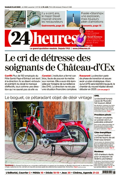 Dernière édition du journal 24 heures