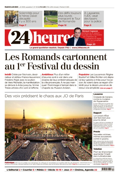 Dernière édition du journal 24 heures