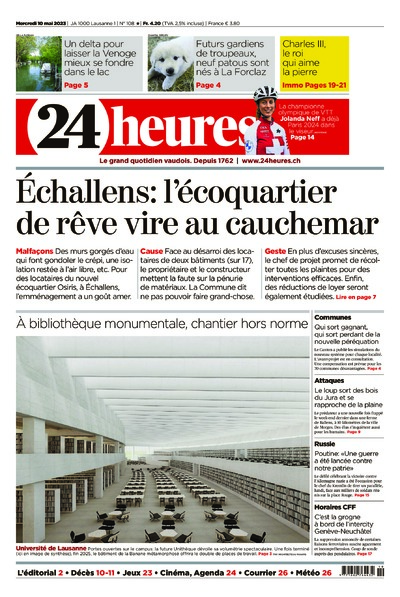 Dernière édition du journal 24 heures