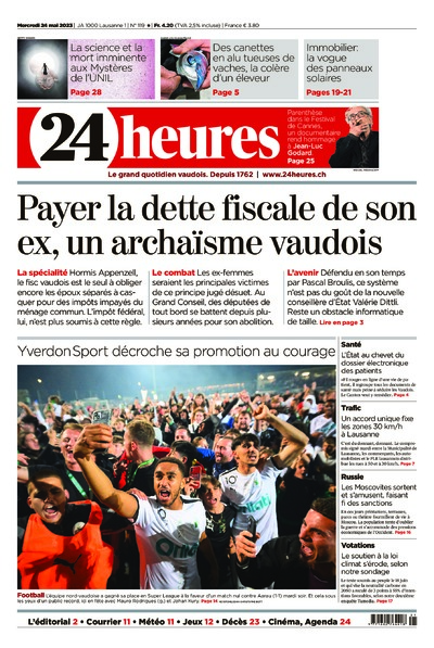 Dernière édition du journal 24 heures