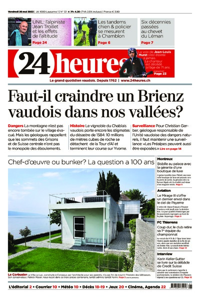 Dernière édition du journal 24 heures