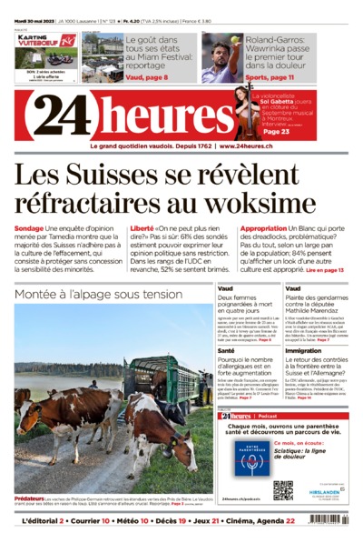 Dernière édition du journal 24 heures