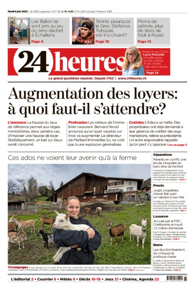Dernière édition du journal 24 heures