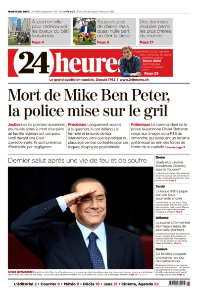 Dernière édition du journal 24 heures