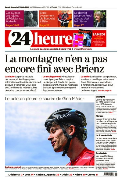Dernière édition du journal 24 heures