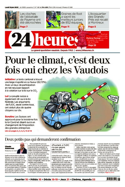 Dernière édition du journal 24 heures
