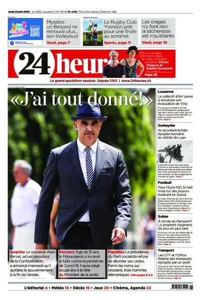 Dernière édition du journal 24 heures