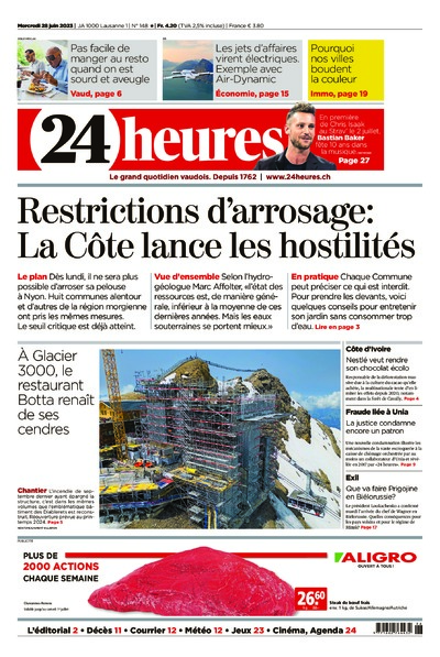 Dernière édition du journal 24 heures