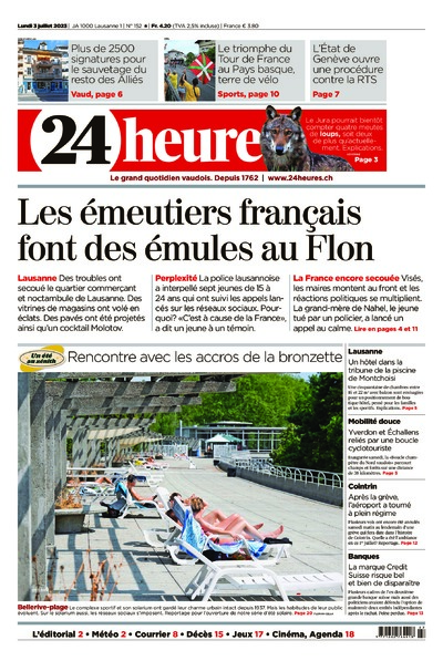 Dernière édition du journal 24 heures