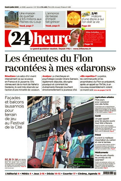 Dernière édition du journal 24 heures
