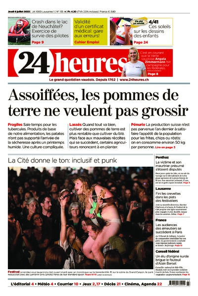 Dernière édition du journal 24 heures