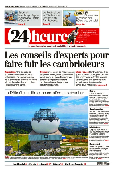 Dernière édition du journal 24 heures