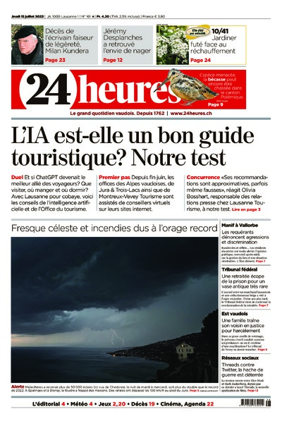 Dernière édition du journal 24 heures