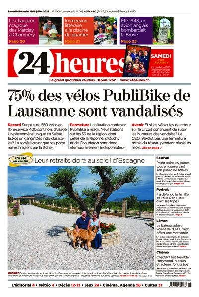 Dernière édition du journal 24 heures