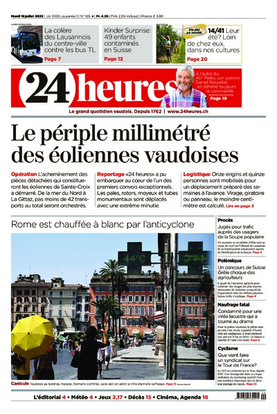 Dernière édition du journal 24 heures