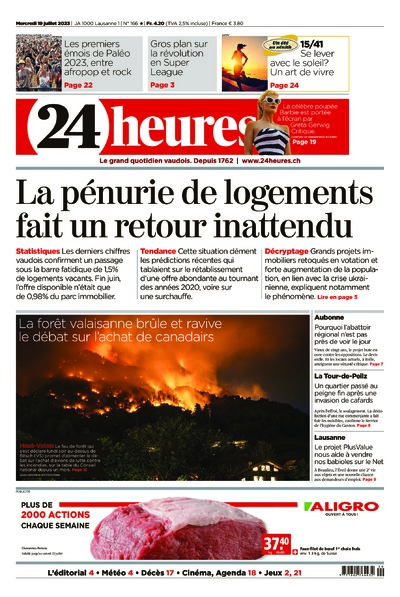 Dernière édition du journal 24 heures